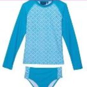 Cabana Life Girls Rash guard Long Sleeve Top and Bikini Bottoms Brand NEW